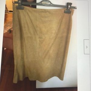 Ralph Lauren real suede tan skirt.